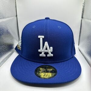 Blue LA Logo Fitted Cap